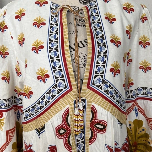 FARM Rio White Dress with Red and Yellow Floral Accents - Picture 4 of 6